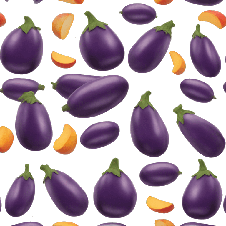 Eggplant shopping for peaches emoji