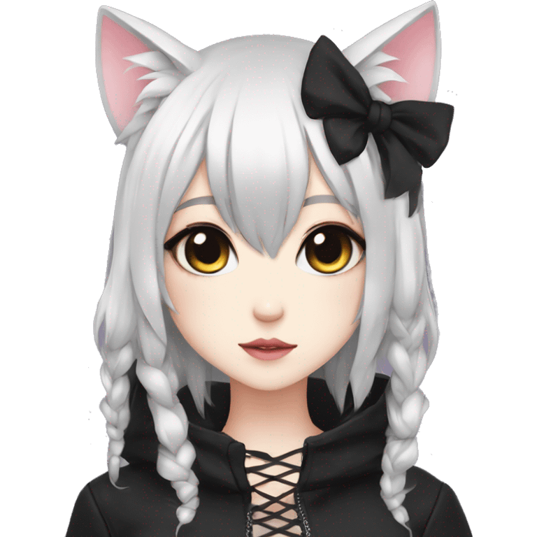 Edgy Kawaii Cute Cool Beautiful Elegant Pretty Anime Gothic Catgirl emoji