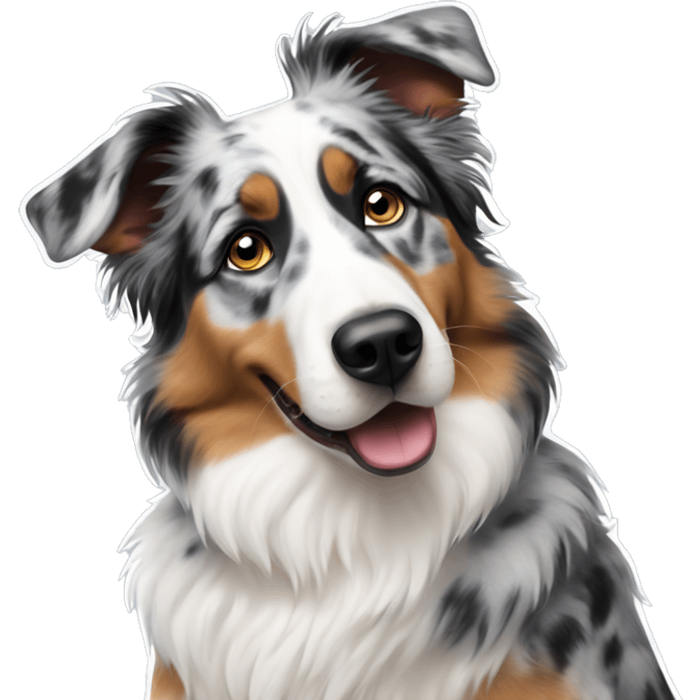 Uncertain dog blue Merle American shepherd emoji