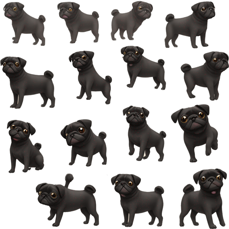 Black pug dancing ballet male emoji