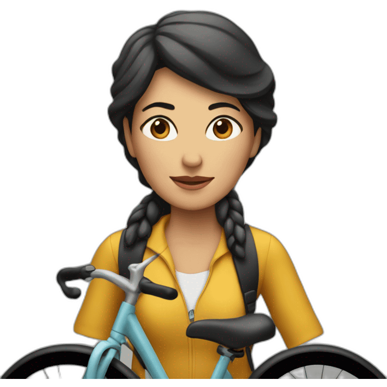 Mujer en bici urbana emoji