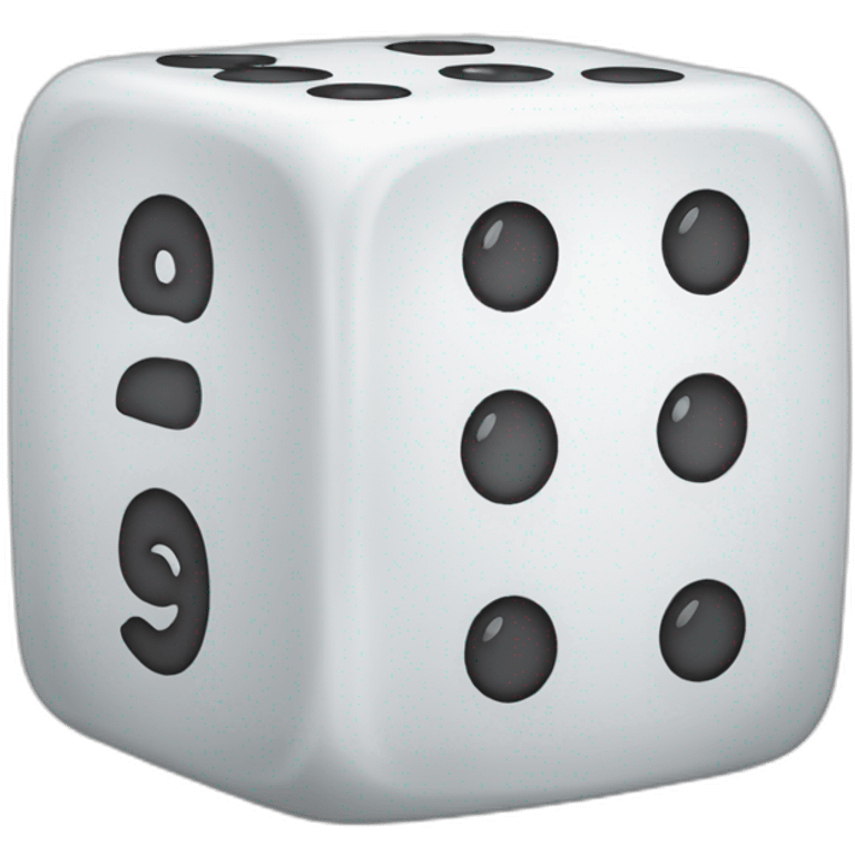 white dice with numbers 5, 3 and 4 on the faces emoji