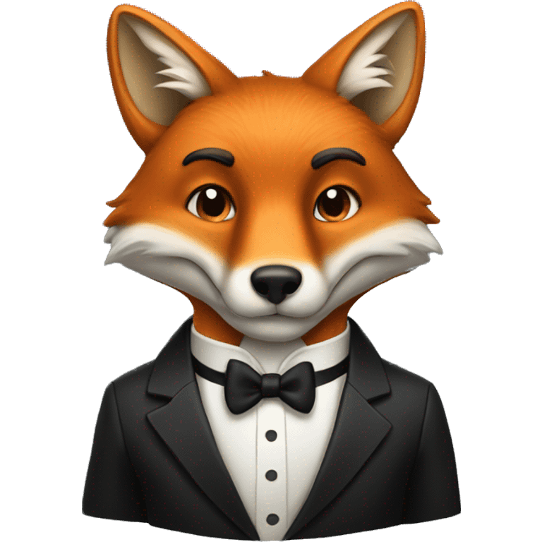 Fox wearing a tuxedo emoji