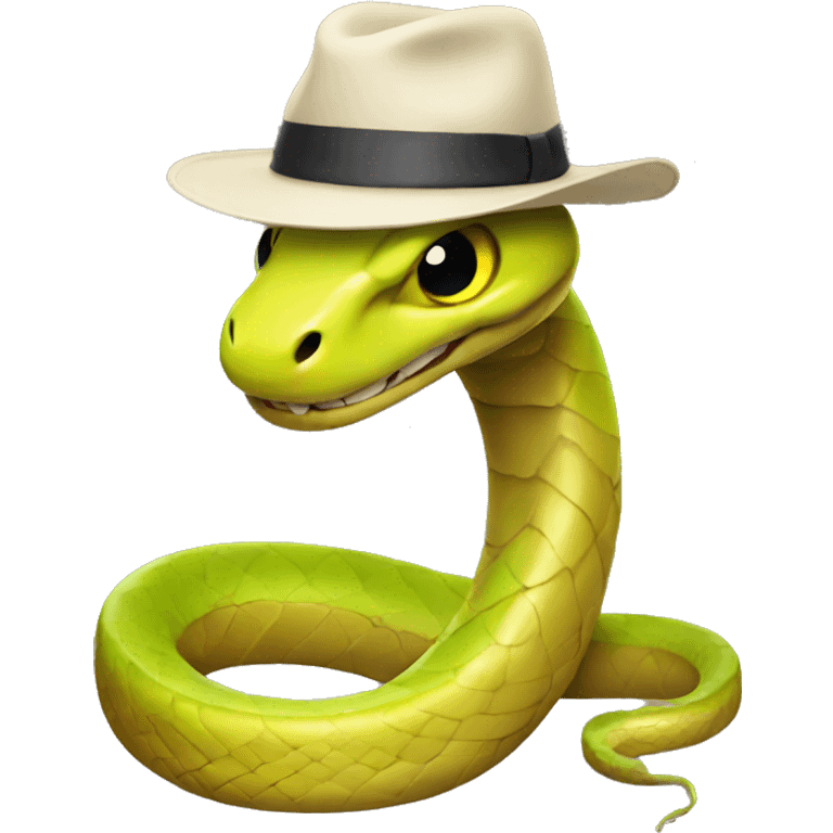 Snake wearing hat emoji