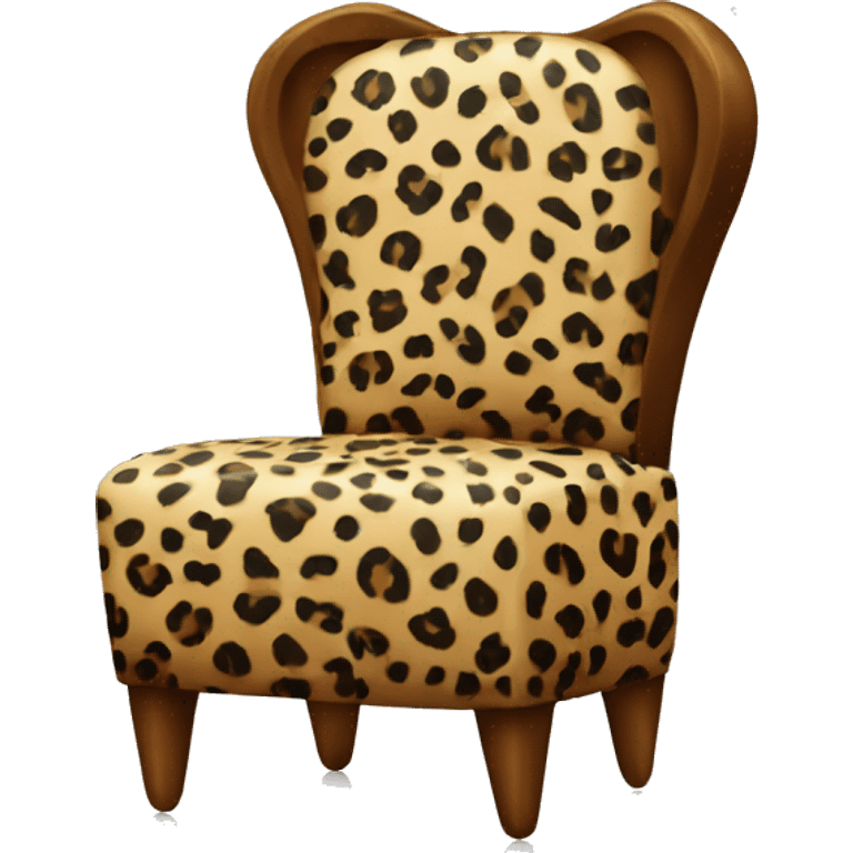 Chair that is shaped like a high heel and has cheetah print  emoji