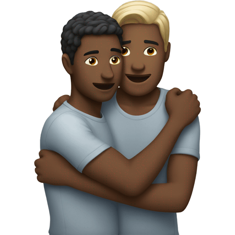 Two men cuddling.  emoji