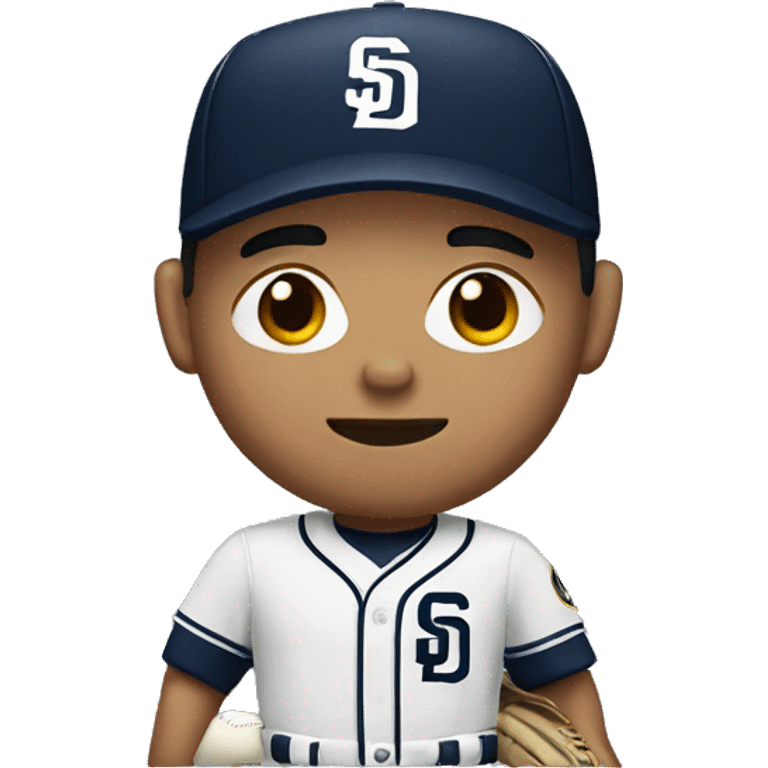 Asian man in San Diego padres uniform emoji