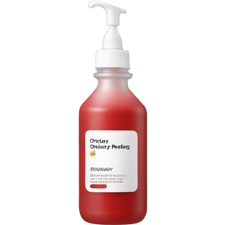 the ordinary peeling solution bottle with label and a red liquid inside emoji