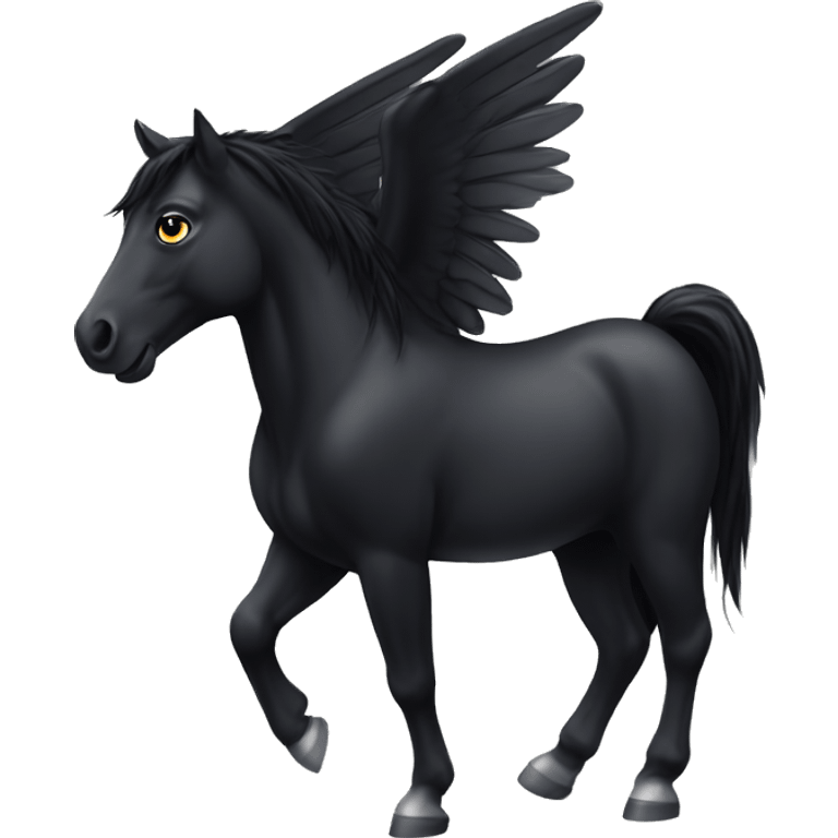 Sleek black horse with wings  emoji