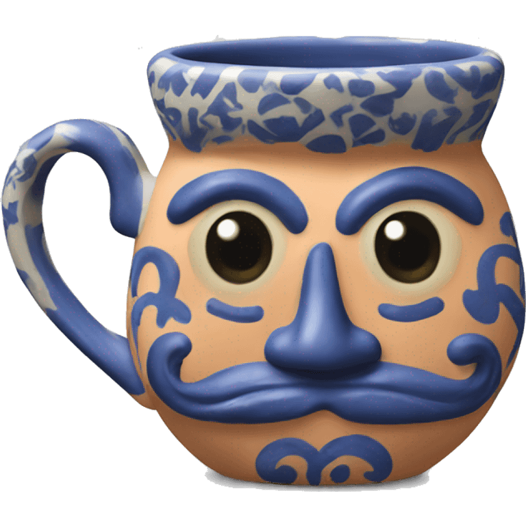 Realistic talavera clay mug isolated.  emoji