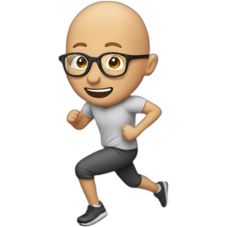 bald running man with glasses emoji