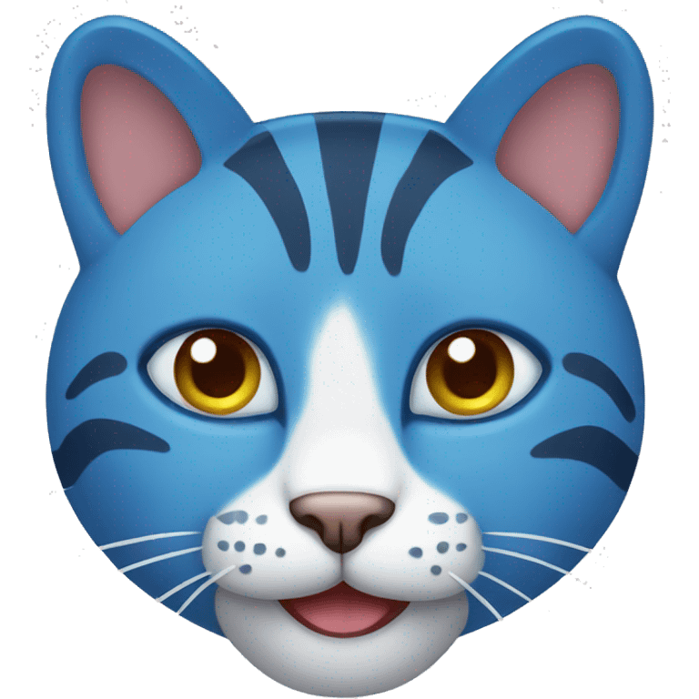 BLUE SMILING CAT  2D emoji