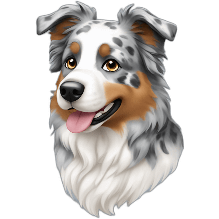 Grey black white Blue Merle Australian shepherd no brown emoji