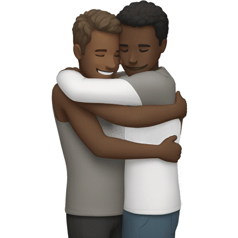 Two white men hugging emoji