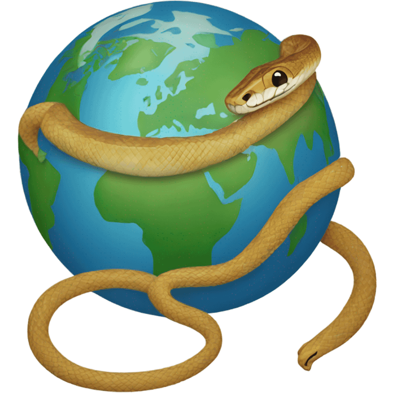 Snake wrapped around the globe emoji