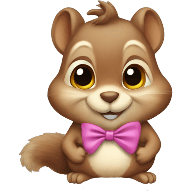 Squirrel wearing a bow emoji