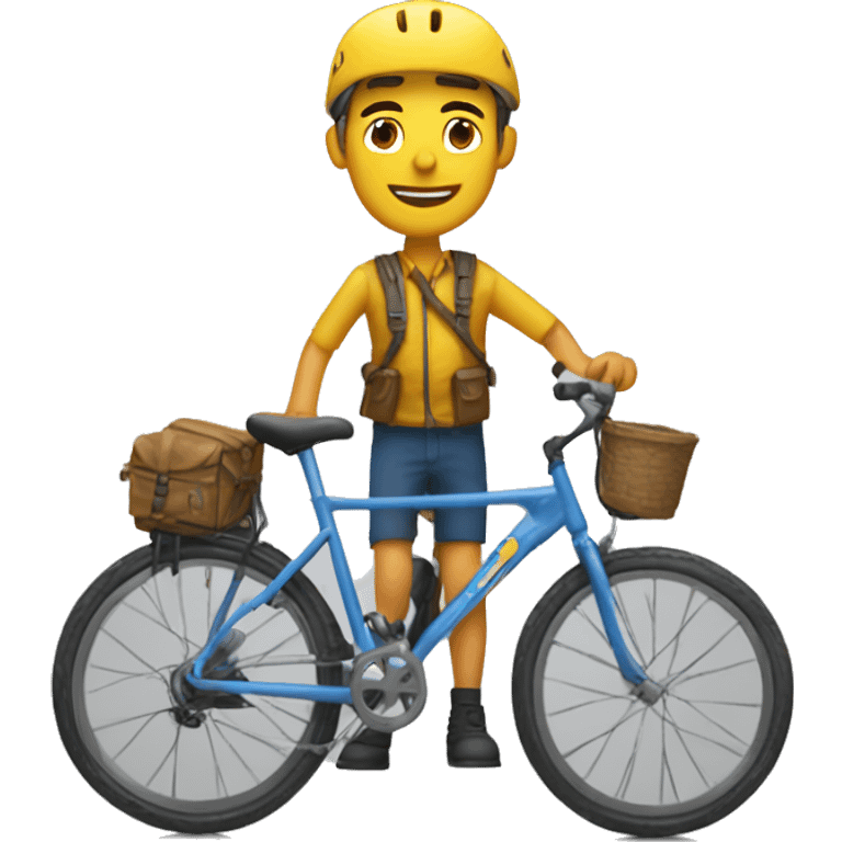 Un chico en bicicleta de montaña  emoji