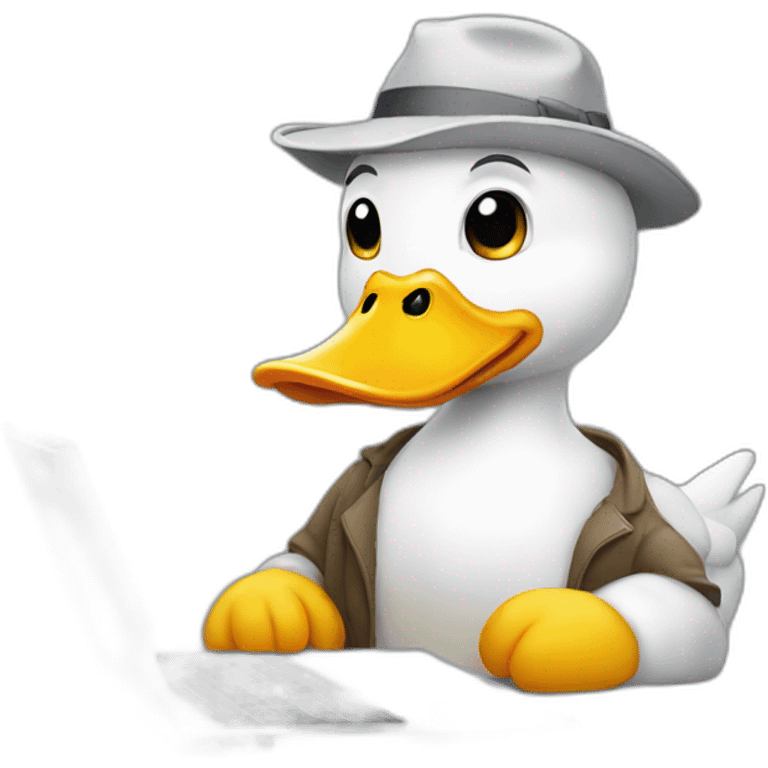 emoji duck programmer with laptop emoji