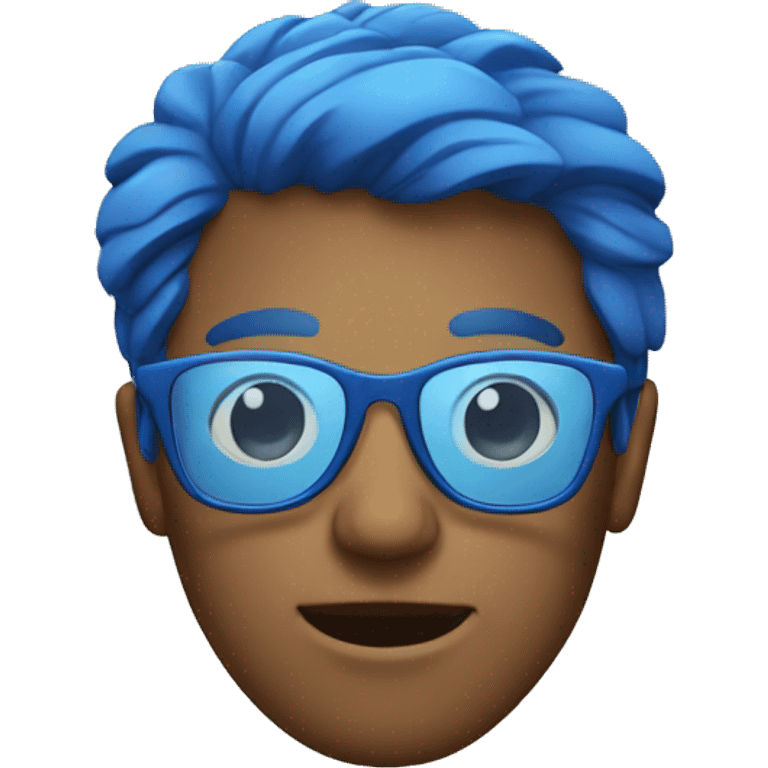 blue face wearing cool glasses  emoji