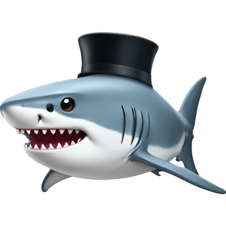 Shark with top hat emoji