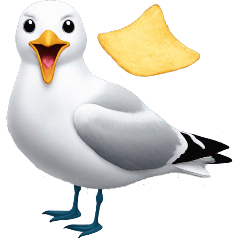 seagull eating potato chip emoji