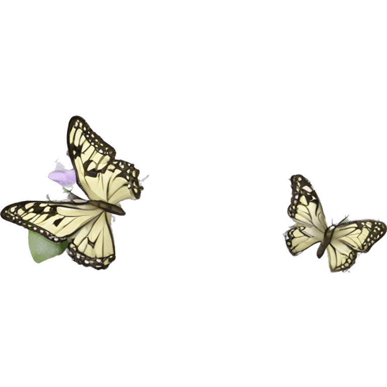 Lilac bouquet with butterflies emoji