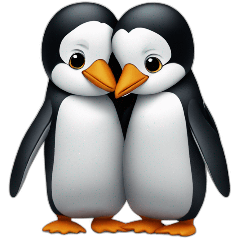 2 Penguins hugging emoji