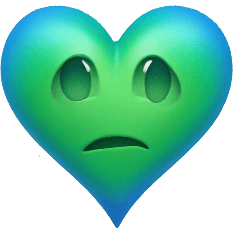 Green and blue heart in one heart  emoji