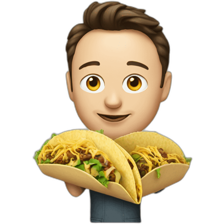 Elon musk eating a tacos emoji