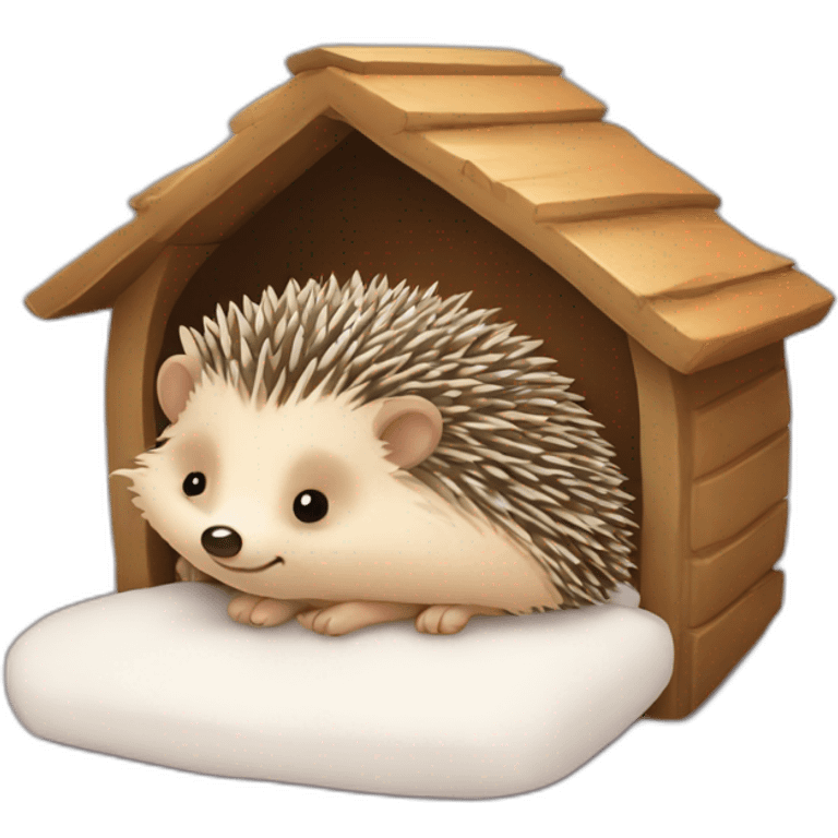 cute-sleep-hedgehog-in-his-house emoji