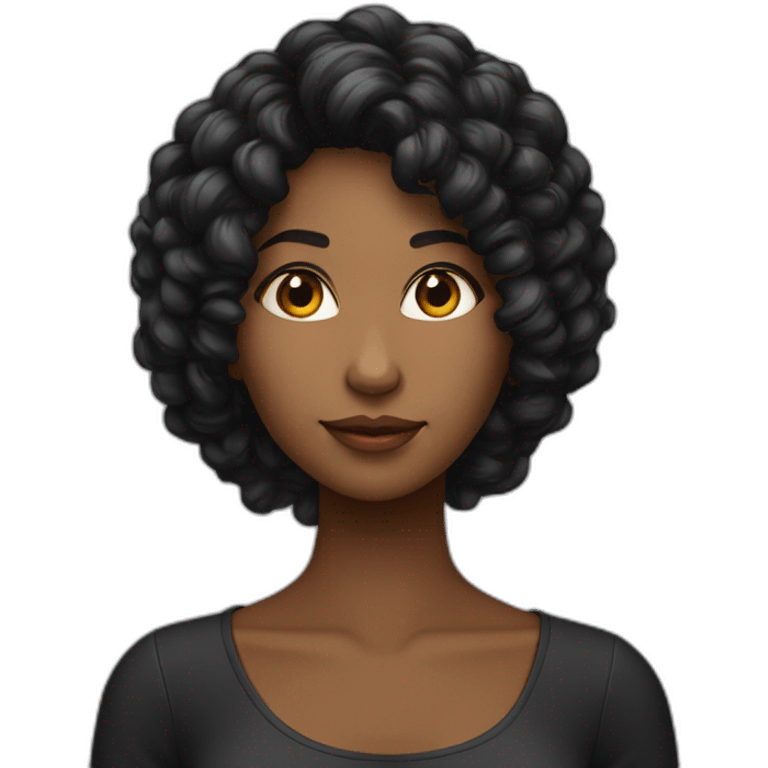 mulher cabelo preto e longo branca engenheira emoji