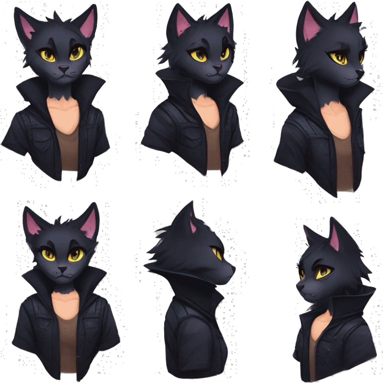 Edgy sharp anthro tomboy black cat animal furry by Falvie, LiLaiRa, griffsnuff, AngieWolf emoji