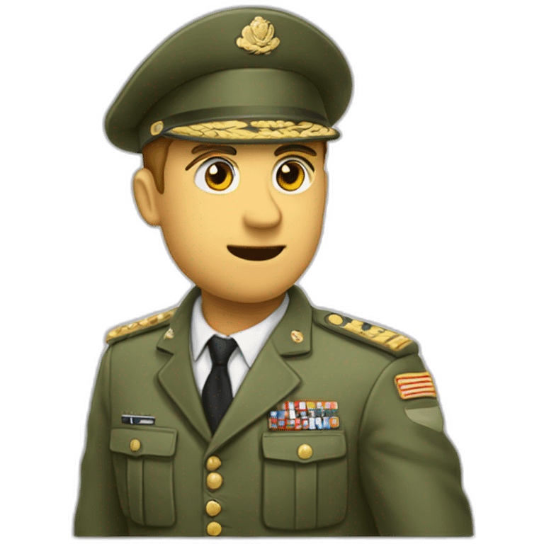 Homme blanc qui fait un salut militaire emoji