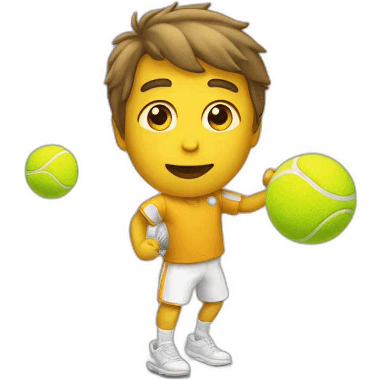 man playing with his tennis balls emoji