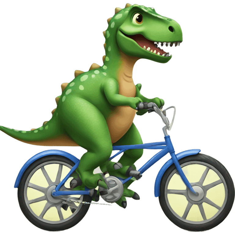 Dinosaur riding a bike  emoji