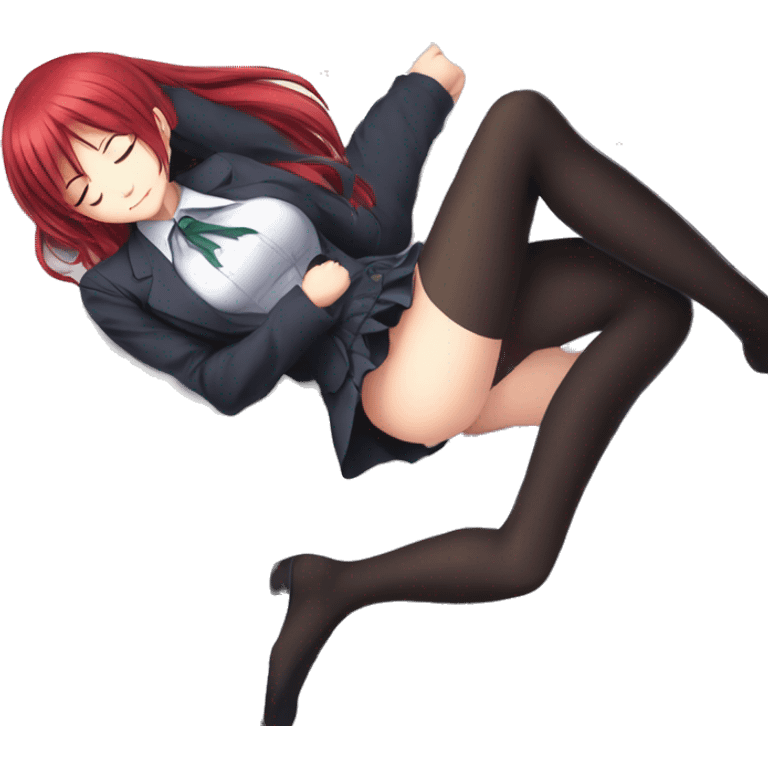 full body short skirt tights sleeping Rias Gremory anime style art emoji