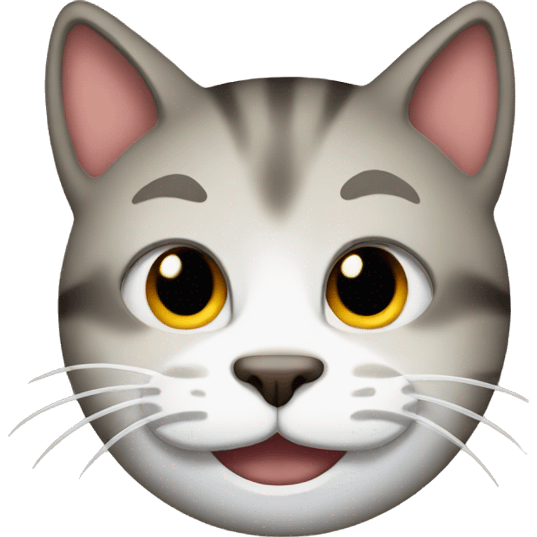 Happy emoji with cat mouth emoji