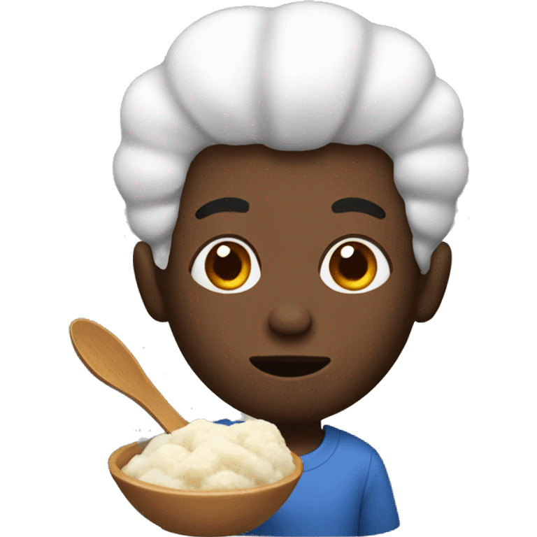 Black man eating fufu emoji