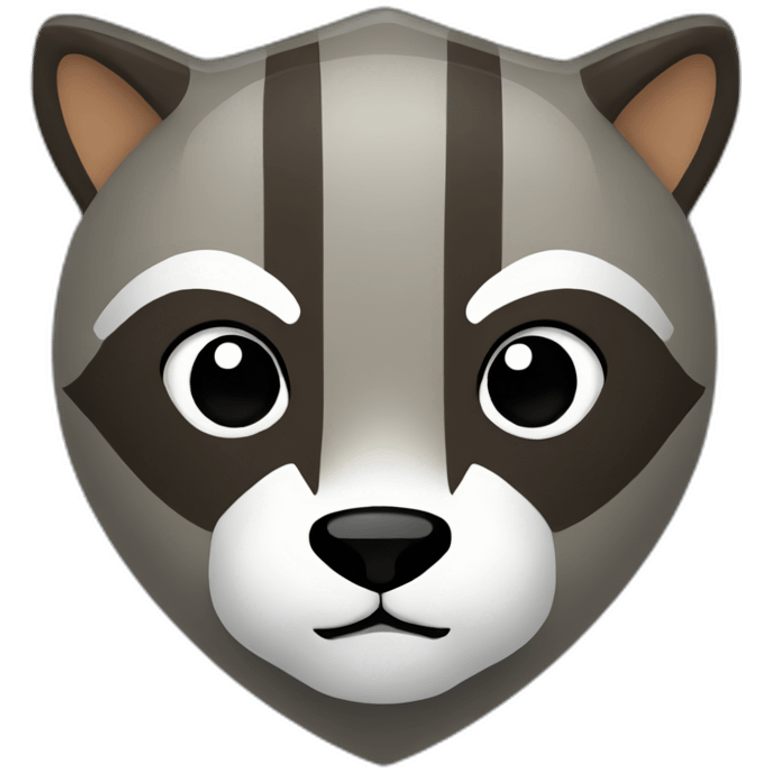 shield with raccoon head on it emoji