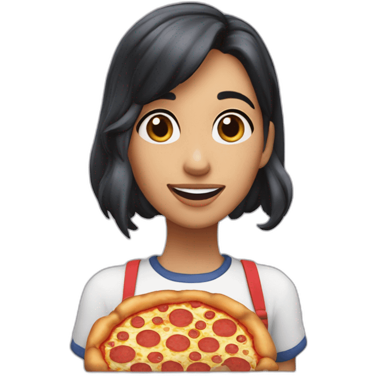 Marinette Dupain-Cheng eat pizza emoji