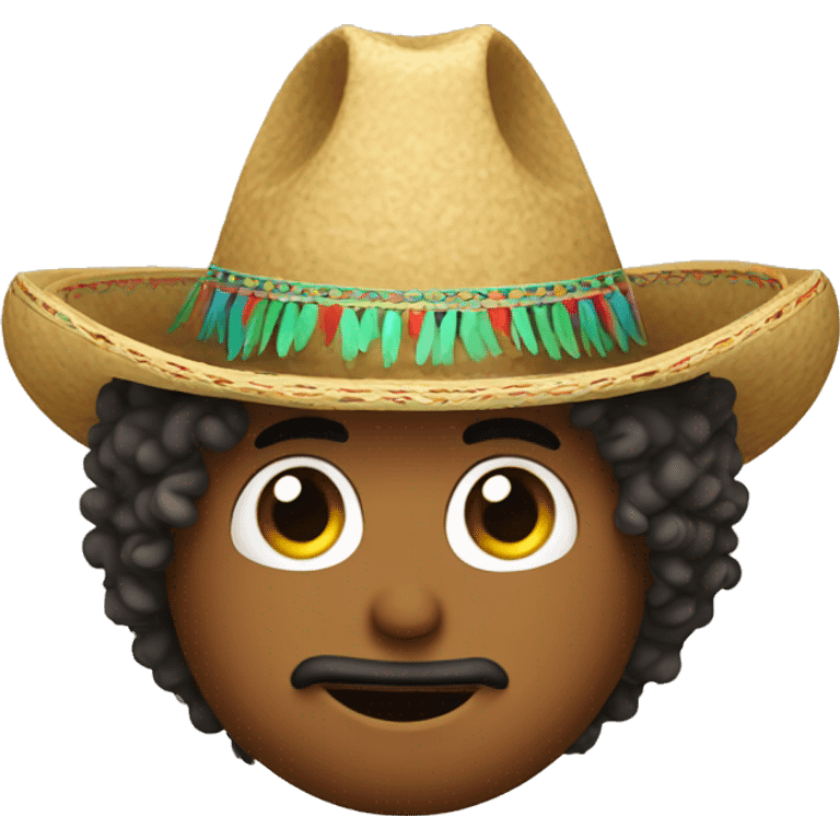 curly hair man with sombrero showing number 1 emoji