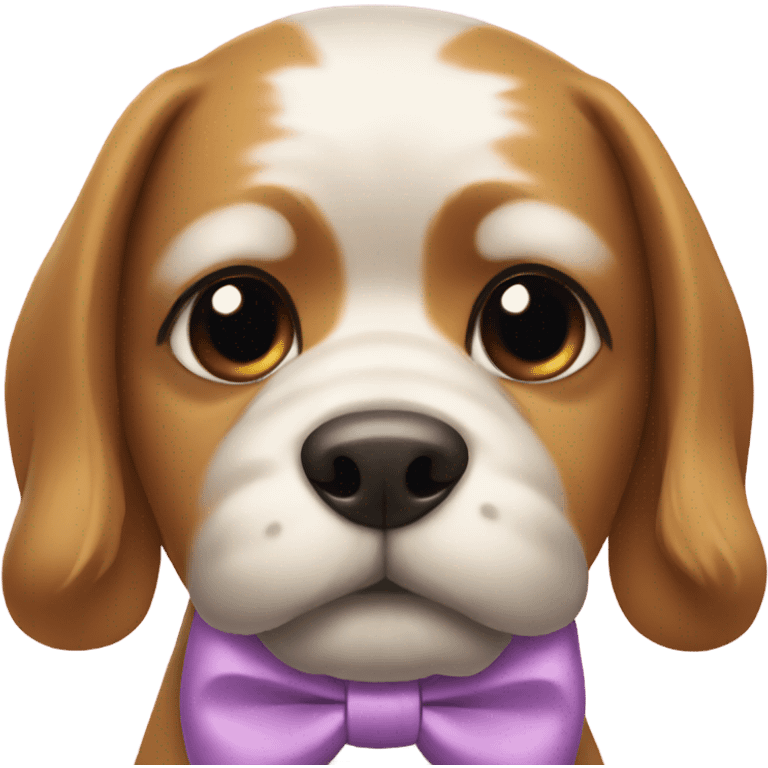 Dog wearing a bow emoji