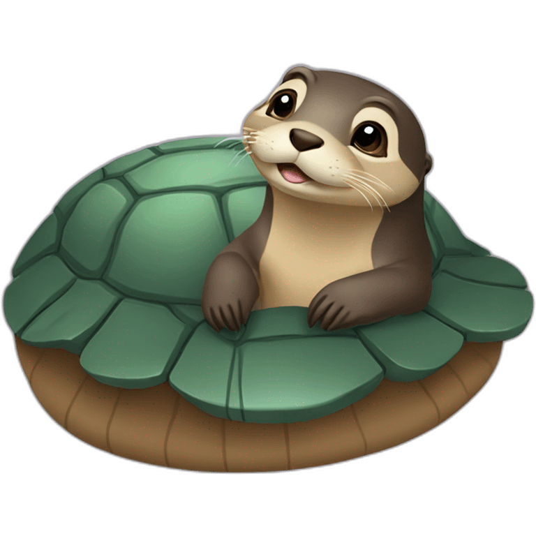 Loutre sur tortue emoji