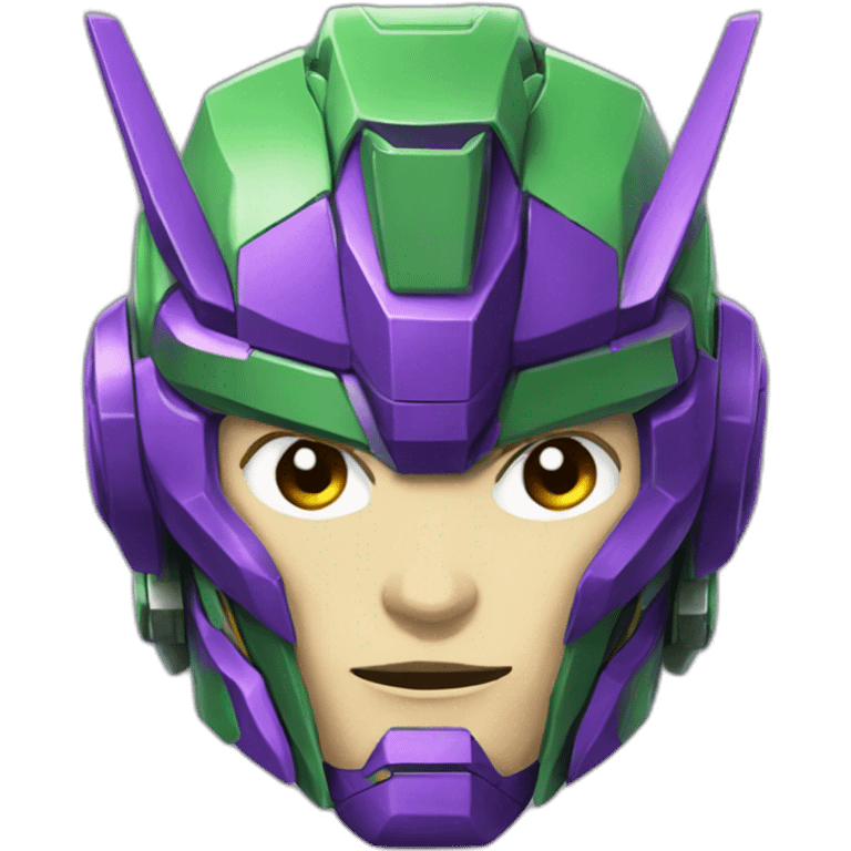 purple and green gundam mecha head emoji