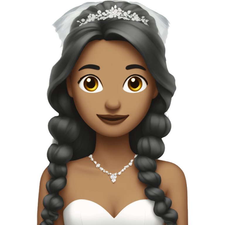 
bride with long hair emoji