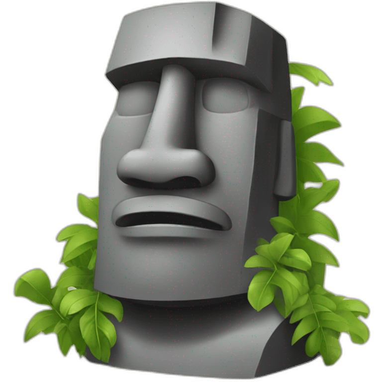 Moai with vine emoji