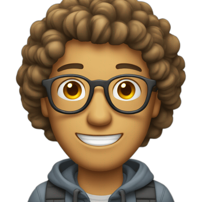 Hombre sin pelo con lentes sonriendo  emoji