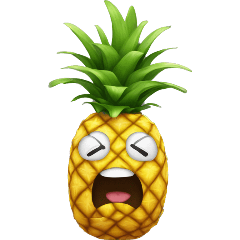 Humanlike pineapple in a plane emoji