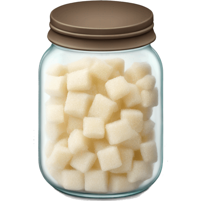 Realistic clear locking lid glass jar of granulated sugar emoji