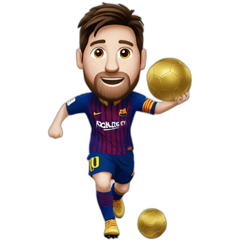 Messi levantando el ballon de oro emoji